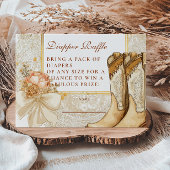 Rustic Country Peony Boots Diapper Raffle Informatiekaartje