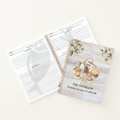 Rustic Country Personalized Family Recipe Book Notitieboek (Binnen)