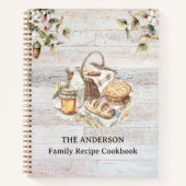 Rustic Country Personalized Family Recipe Book Notitieboek (Voorkant)