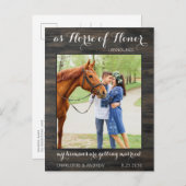 Rustic Country Photo Horse Save the Date Aankondigingskaart (Voorkant / Achterkant)