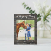 Rustic Country Photo Horse Save the Date Aankondigingskaart (Staand voorkant)