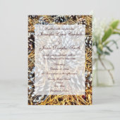Rustic Country Pine Cones Camo Wedding Invitations Kaart (Staand voorkant)