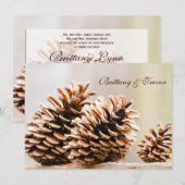 Rustic Country Pine Cones Fall Wedding Invitations Kaart (Voorkant / Achterkant)