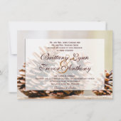 Rustic Country Pine Cones Fall Wedding Invitations Kaart (Achterkant)