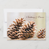 Rustic Country Pine Cones Fall Wedding Invitations Kaart (Voorkant)