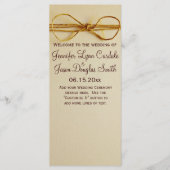Rustic Country Printed Twine Bow Wedding Programme Programmakaart (Voorkant)