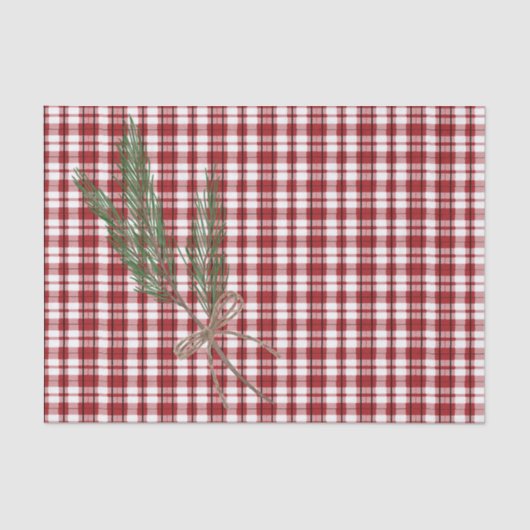 Rustic Country Pset met Evergreen Sprig Tissuepapier (Voorkant)