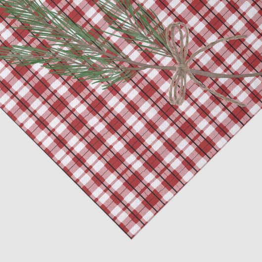 Rustic Country Pset met Evergreen Sprig Tissuepapier (Detail)