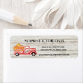 Rustic Country Pumpkin Farmhouse Return Address Etiket (Insitu)