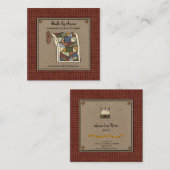 Rustic Country Quilter Stitcher Handmade Crafter Vierkante Visitekaartje (Voorkant / Achterkant)
