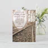 Rustic Country Railroad Tracks Wedding Invitations Kaart (Staand voorkant)