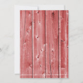 Rustic Country Red Barn Wood Wedding Invitations Kaart (Achterkant)