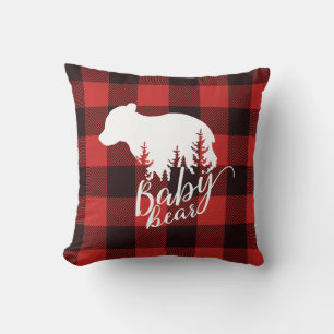 Rustic Country Red & Black Flannel Baby Beer Kussen