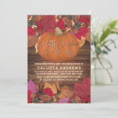 Rustic Country Red Brown Fall verlaat Baby shower Kaart (Staand voorkant)