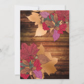 Rustic Country Red Brown Fall verlaat Baby shower Kaart (Achterkant)