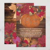 Rustic Country Red Brown Fall verlaat Baby shower Kaart (Voorkant / Achterkant)