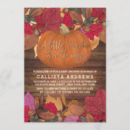 Rustic Country Red Brown Fall verlaat Baby shower Kaart