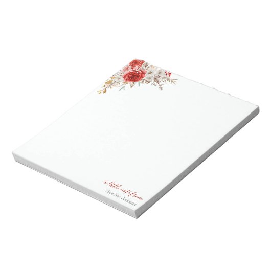 Rustic Country Roos Custom Notitieblok (Linkerzijde)