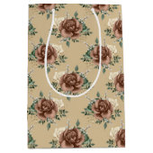 Rustic Country Roos Tissue Paper Medium Cadeauzakje (Voorkant)