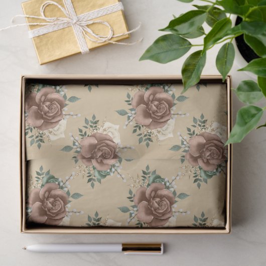 Rustic Country Roos Tissue Paper Tissuepapier (Geschenk)