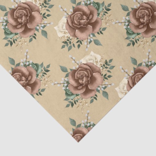 Rustic Country Roos Tissue Paper Tissuepapier (Detail)