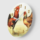 Rustic Country Rooster Elegant Grote Klok (Hoek)