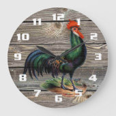 Rustic Country Rooster Kitchen Grote Klok (Voorkant)
