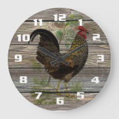 Rustic Country Rooster Kitchen Grote Klok (Voorkant)