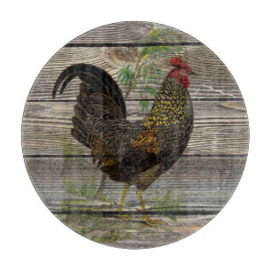 Rustic Country Rooster Kitchen Snijplank