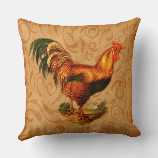Rustic Country Rooster Kussen (Achterkant)