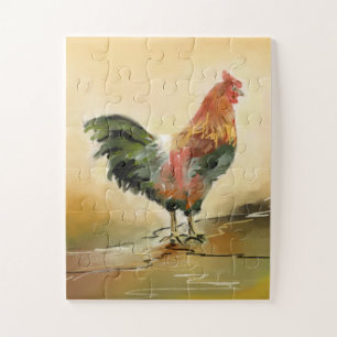Rustic Country Rooster Painting Legpuzzel