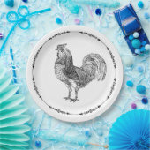 Rustic Country Rooster Papieren Bordje (Feest)