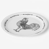 Rustic Country Rooster Papieren Bordje (Gekanteld)