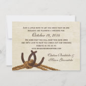 Rustic Country Rope en Hoefijzers Save the Date (Achterkant)