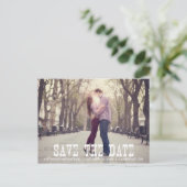 Rustic Country Save the Date Announounding Briefka Aankondigingskaart (Staand voorkant)