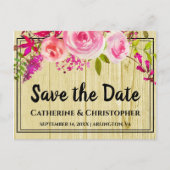 Rustic Country Save the Date Floral Announance Briefkaart (Voorkant)