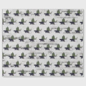 Rustic Country Silhouette Beer and Trees on Birch Cadeaupapier (Vlak)