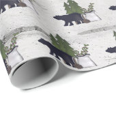 Rustic Country Silhouette Beer and Trees on Birch Cadeaupapier (Rol Hoek)