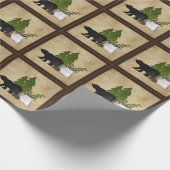 Rustic Country Silhouette Beer en Trees Cadeaupapier (Hoek)