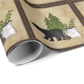 Rustic Country Silhouette Beer en Trees Cadeaupapier (Rol Hoek)