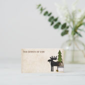 Rustic Country Silhouette Moose Visitekaartje (Staand voorkant)