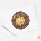 Rustic Country Specialized Happy Thanksgivng Ronde Sticker (Envelop)