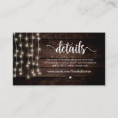 Rustic Country String Lights, huwelijksgegevens Informatiekaartje (Voorkant)