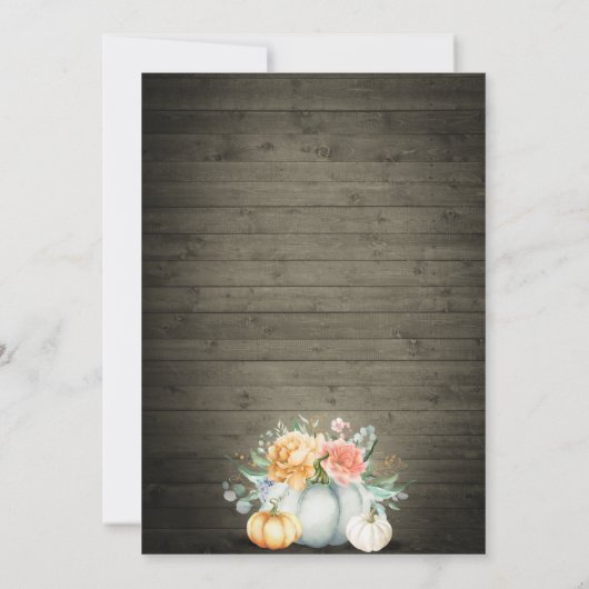 Rustic Country String Lights Pumpkin geveld huweli Kaart (Achterkant)