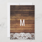 Rustic Country String Lights Wood Lace Maid Honor Kaart (Achterkant)