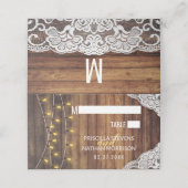 Rustic Country String Lights Wood Weddenschap Plaatskaartje (Buitenkant ongevouwen)