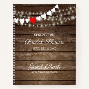 Rustic Country String of Lights Guest Book   Notitieboek