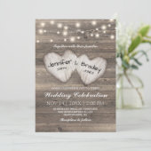 Rustic Country String of Lights Wedding Kaart (Staand voorkant)
