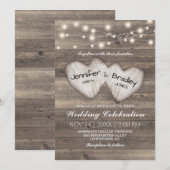 Rustic Country String of Lights Wedding Kaart (Voorkant / Achterkant)