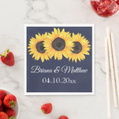 Rustic Country Sunflower Blue Luncheon Napkin Servet (Insitu)